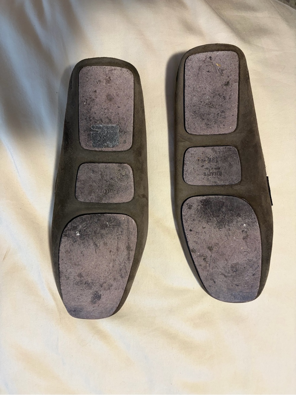 KHAITE Dark Gray Suede Penny Loafers - Picture 4 of 5